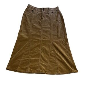 Riders Copper Collection Brown Corduroy Long Skirt Western Style 7/8 M